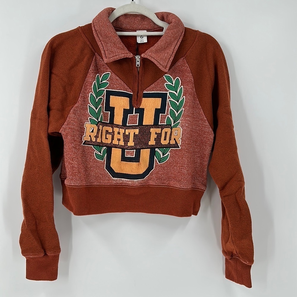 RE/DONE 90s Upcycled Crop Half Zip -Right For U XS/S